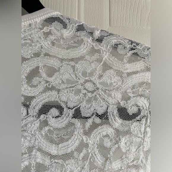 Whimsigoth Mesh Blouse La Senza Vintage Y2K Fitted Floral Lace Tee - Picture 9 of 15